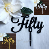 Fifty Birthday Acrylic Cake Topper Gold & Silver Happy 50th Birthday Cake Toppers Cake Decorations Fiftieth Cake Decor //Fabulous 50